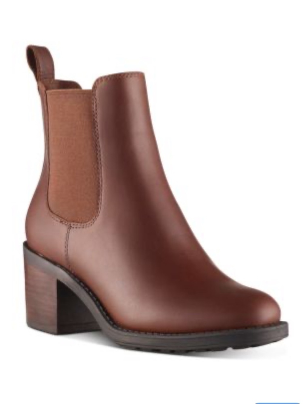 Cougar Fargo Brown Leather Chelsea Block Heel Ankle Boots 9M